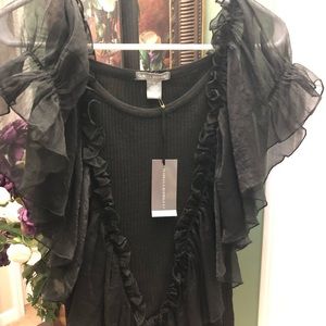 Black frilly top